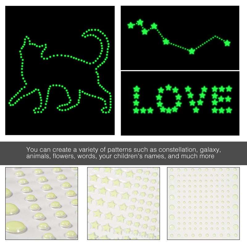 GLOCARNIVAL Realistic Tiny 3D Domed Glow in The Dark Stars, 826pcs Glow Dots and Stars, Adhesive Glow Stars for Kids Bedroom,Luminous Stars Stickers Create a Realistic Starry Sky,Room Decor,Wall Stickers - Image 5